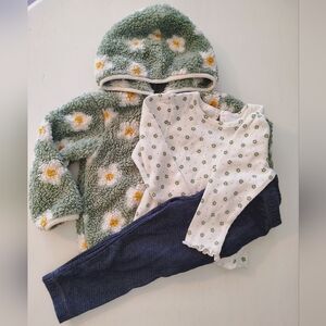 Little me matching long sleeve outfit set bundle with coat jacket sweatshirt 18